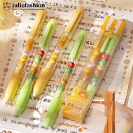 JULIEFASHION 2Pcs Black Ink Gel Pen Chain-Style Mini Figurines Ballpoint Pen Students Stationery Off