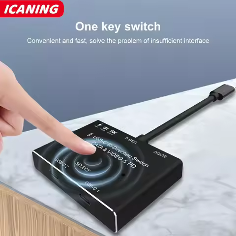 USB C KVM two-way Switch 1x2/2x1 USB 3.1 splitter data video switcher 8K @ 30Hz PD 100W for PC monit