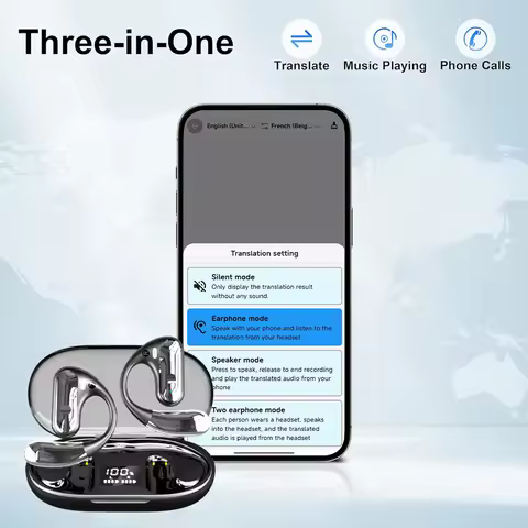 YYK-Q28 144 Languages AI Translator Earbuds Bluetooth 5.3 Headset Instant Translator Smart Voice Rea