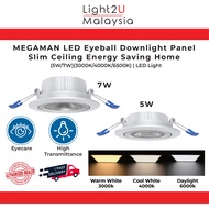 MEGAMAN LED Eyeball Downlight Panel Slim Ceiling Energy Saving Home (5W/7W)(3000K/4000K/6500K) | LED Light