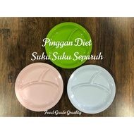 Pinggan Diet Suku Separuh 3 portion plate control weight loss Grade A Premium Corelle Dish Ramping Lepas Beranak Pantang