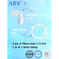 Arvia Tube Elbow Fitting 1/4 Inch OD Adaptor for Water Filter, Water Dispenser and Water Purifier