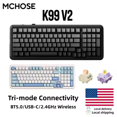 MCHOSE K99 V2 Wireless Gaming Keyboard 98% Gasket Hot Swappable Mechanical Keyboard Customized BT5.0