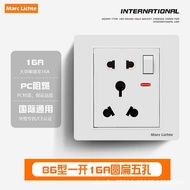 Type 86 Concealed 16A Three Round Holes South African Socket High Power Air Conditioner Two Three Pl