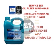 (16510-61A31 Oil Filter +Lubrimaxx 15W40-4L Engine Oil) SUZUKI SWIFT RS415 APV GRAND VITARA 2.0