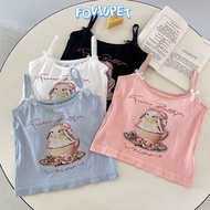 FOVIUPET Tank Top, Rabbit Print Graphic Sweet Sleeveless Top, Cute Gentle Causal  Vest Women