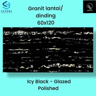 Granit lantai 60x120 Savona Gress Icy Black - Glazed Polish