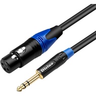Disino XLR Female to 1/4 Inch 6.35mm TRS Stereo Jack Cable, 3 Pin Female XLR to Quarter inch Balance