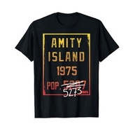 Jaws Amity Island 1975 Population Graphic T-Shirt T-Shirt