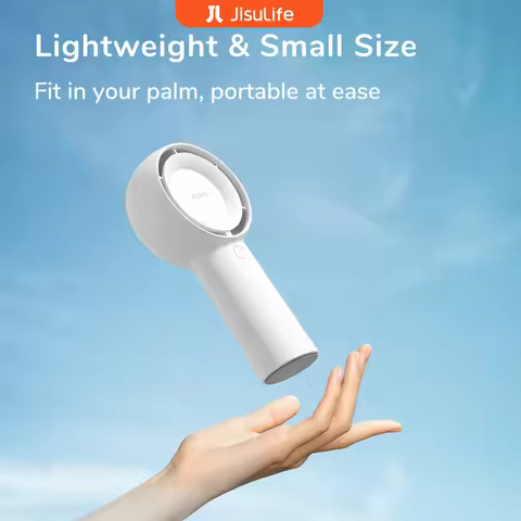 JISULIFE Handheld Turbo Fan, 4000mAh USB Rechargeable Battery , Small Pocket Fan with 5 Speeds, Prot