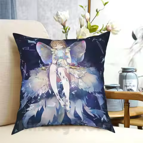 Sakura Kinomoto Pillow Case Printed Home Soft DIY Pillow cover Cardcaptor Sakura Sakura Animates Sho