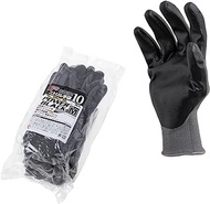 Mitani Corporation Nitrile Unlined Gloves, Power Black (10 Pairs), M, 13 Gauge, Nylon Primer, Nitrile Rubber Back Remover, Medium