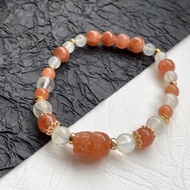 天然月光石手鍊 金太陽貔貅 手鍊 14kgf手鍊 招財 開運 送禮