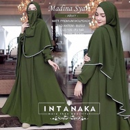 TERVIRAL MADINA SYARI Gamis SET HIJAB lebaran Terbaru 2024 Kekinian Simple elegant dress Ibu Ibu Mod