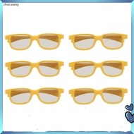 6pcs 3D Movie Glasses Plastic 3D Glasses Theater 3D Glasses Movie Viewing 3D Glasses Plastic Frame f