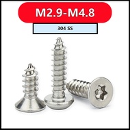 Torx Self Tapping Screw M2.9-M4.8 6.5-38mm 304 Stainless Steel Easy Install Rust Resistant (20-50pcs