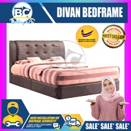 [FREE GIFT RM159 KING KOIL PILLOW ]   ⚡️ PROMOTION ⚡️ Bessy Divan + Headboard Canvas Leather Bed Frame / Katil - King/Queen/Super Single/Single (Mattress / Tilam Not Included)