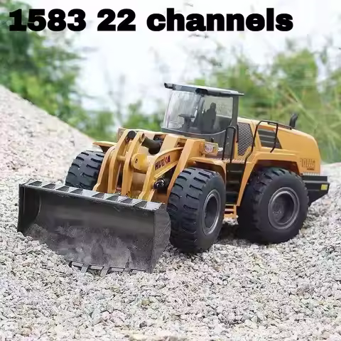 HUINA Model 583 2025 Upgraded Large Size Alloy Remote Control Bulldozer Professional Construction Lo