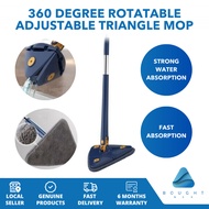 360 Degree Rotatable Adjustable Triangle Mop Easy Cleaning Wet Quick Dry Long Handle Ceiling Floor W
