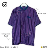 Koko Pria Size XL Kemko Bordir Lengan Pendek Ungu Nila Mix Hitam Ukuran Jumbo Besar Kerah Pendek Sha