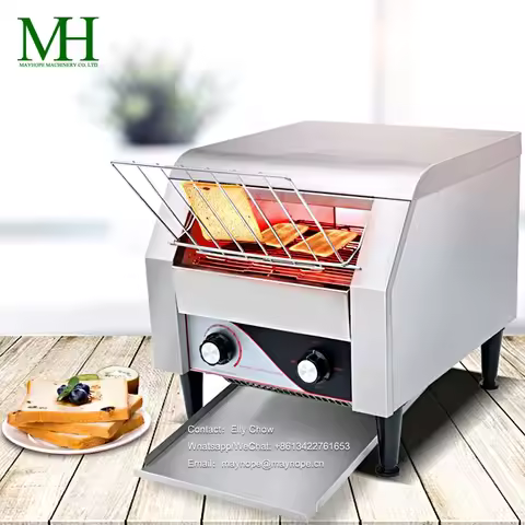 Commercial Bun Sandwich Burger Toaster Stainless Steel Electric Conveyor Toaster