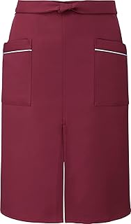 Albe ARBE T7825 C-2 Wine F Apron Below Waist Knee Length with Pockets Slits Durable Easy to move aro