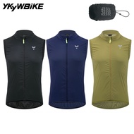 YKYWBIKE Men's Cycling Gilet Windproof Waterproof Pro Team Portable Bicycle Windbreaker Road Bike Ve