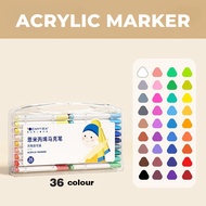 ENMY Dual Tip Acrylic Marker Pen Drawing Colouring Painting 12/24/36/48/60/80 Color Waterproof Maker