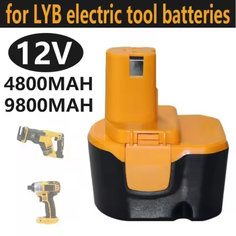 12V 4.8Ah/6.8Ah/9.8Ah Replacement Battery for Ryobi 1400652 1400670 1400652B 1400143 RY-1204 R10510 