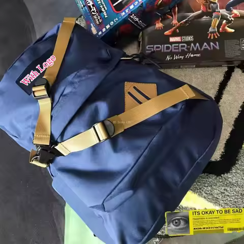 Spider-Man Superbreak Backpack, Navy Blue Garfield Andrew Travel BookBag Laptop Bag for Boys Student