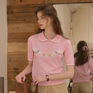 Angelina 彼得潘領碎花刺繡上衣