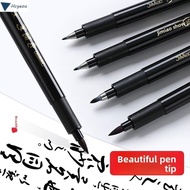 HCYEOU 4PCS Felt Tip Black Markers, Regular script Tombow Style Calligraphy Brush Pen Set, Gifts Cal