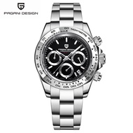 [Original] PAGANI DESIGN Men Watch Japan TMI VK63 Stainless Steel Blue Chronograph Quartz Watch For 