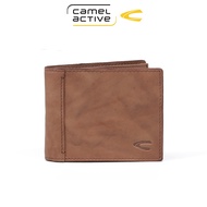 camel active Men Bi Fold Wallet Leather 9 Card Compartments Irregular Shades Milled Finished Brown (ESW7637DAW7#BRN)