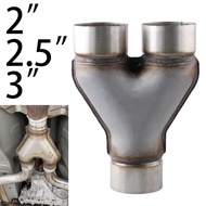 Universal Car Exhaust Y-Pipe Stainless Steel Exhaust 3-Way Pipe Adapter Connector Tube Cone 2inch 2.