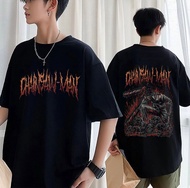 Anime Chainsaw Man T-Shirt Denji Pochita Devil Skeleton Print T Shirt Men Harajuku Gothic Oversized T-Shirts Streetwear S-4XL-5XL-6XL