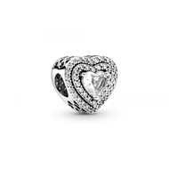 PANDORA Sparkling Levelled Hearts Charm