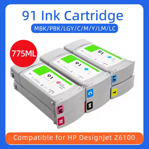 For HP 91 Compatible Ink Cartridge For HP Designjet Z6100 Z6100ps Printer 775ML C9464A C9465A C9466A