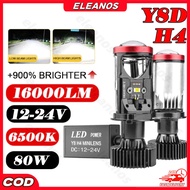 Y8D/Y7D/Y6D H4 LED RHD Car Light H4 Mini Projector Lens 18000LM Headlight Bulb Car LED Bulb High Bea