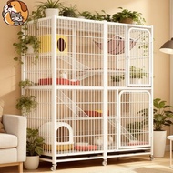 Square Tube Cat Cage Extra Large Space 4 Layers Indoor Outdoor Cat House For Many Cats Breeding