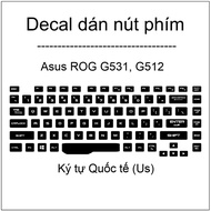 International (Us) key button Decal for Asus ROG Strix G531, G512