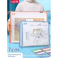 A a3 Art Bag File Bag Large Size Three-Dimensional EVA Thickened Transparent Grid 8 Open 8k Portable