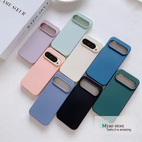 Luxury Liquid Silicone Phone Case For Google Pixel 9 10 Pro XL 9A 8 8A 7 7A 6 6A Soft Cover Pink Pur