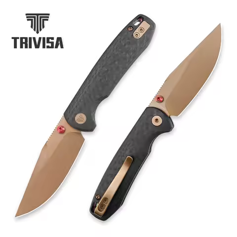 TRIVISA FoldingKnife for Men14C28N Steel Blade G10 Handle Pocket EDC High Hardness Outdoor Survival 