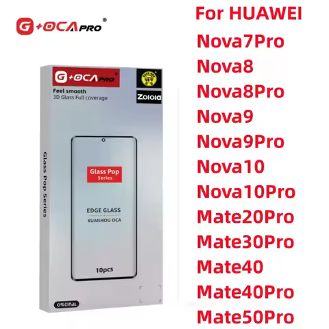 3PCS G+OCA Pro Front Touch Screen Glass Lens With OCA Adhesive For HUAWEI Nova7Pro 8 8Pro 9 9Pro 10 
