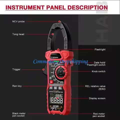 Y5JC HT208D Advanced Inrush Clamp Meter Digital Ammeter with VFD and LoZ Modes for Accurate Current 