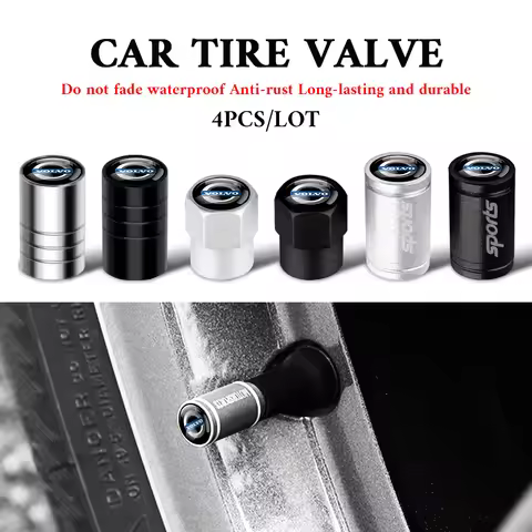 4Pcs Car Metal Wheel Tire Air Valve Dust Caps Accessories For Volvo R Xc60 V50 V40 Xc90 S60 S40 S60 