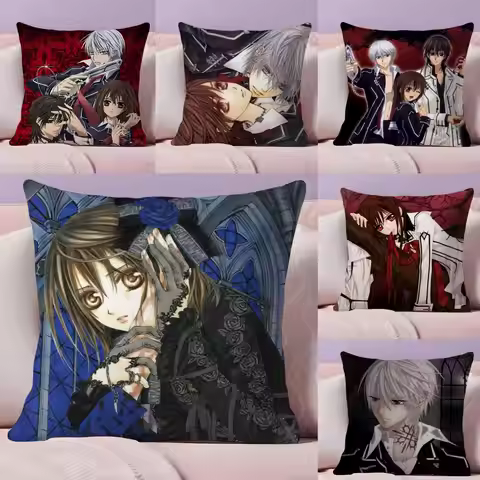 Classic Comic Cartoon V-Vampire Knight Pillow Case Silky Short Plush With Invisible Zipper Dustproof