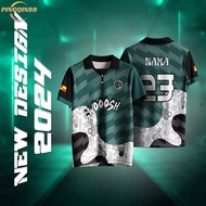 New Design 2024 Baju Hijau Lelaki Berkolar Baju Kelas Custom Name and Number Green T Shirt for Men J