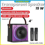 Peterhot A99 Bluetooth karaoke speaker 3600mAh lampu LED berkelip dengan 2 sokongan pemegang telefon